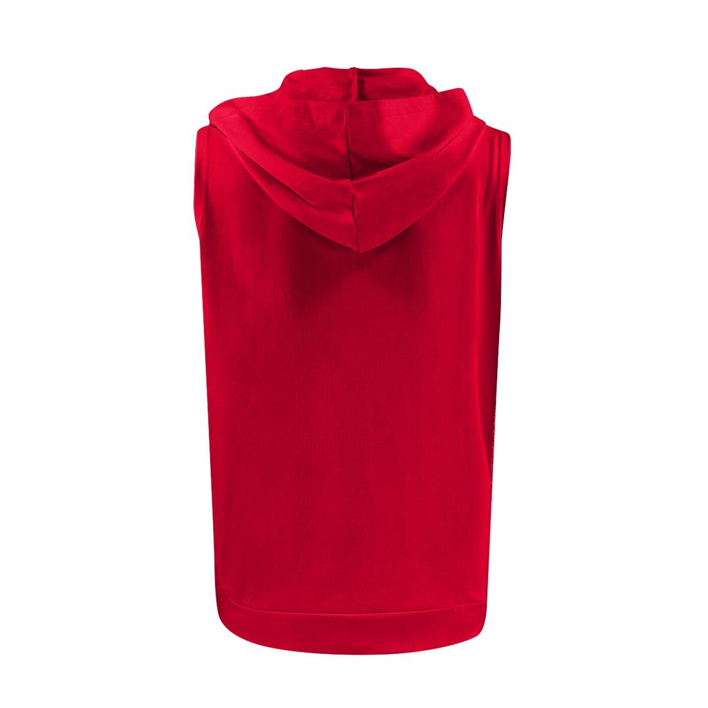 Chaleco con capucha sin mangas y cremallera para hombre, Camiseta sin mangas informal deportiva con capucha