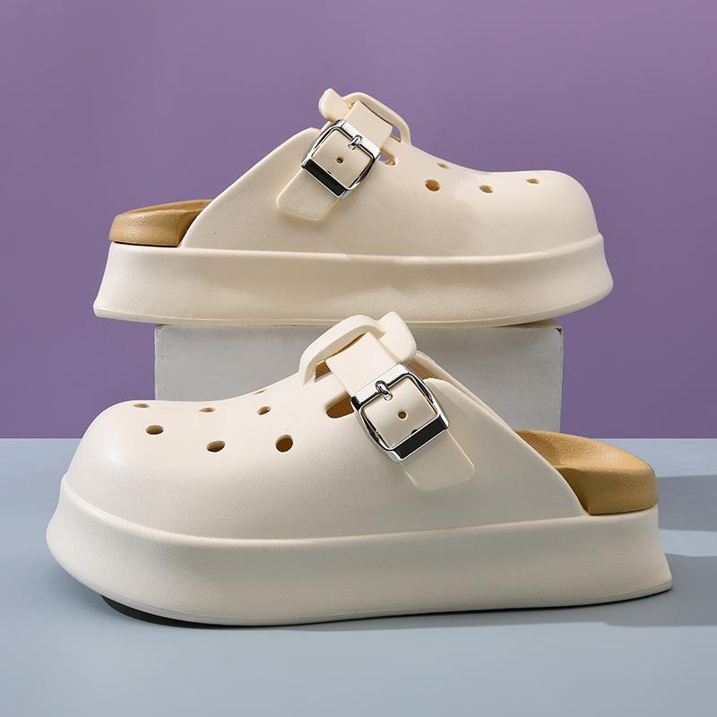 24 new summer hole shoes girls EVA wear non-smelly foot bag head half drag fashion versatile slippers