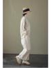 Women's Three-Season Retro Elastic Waist Wide-Leg Pants - Simple and Stylish In Raw Embryo Color