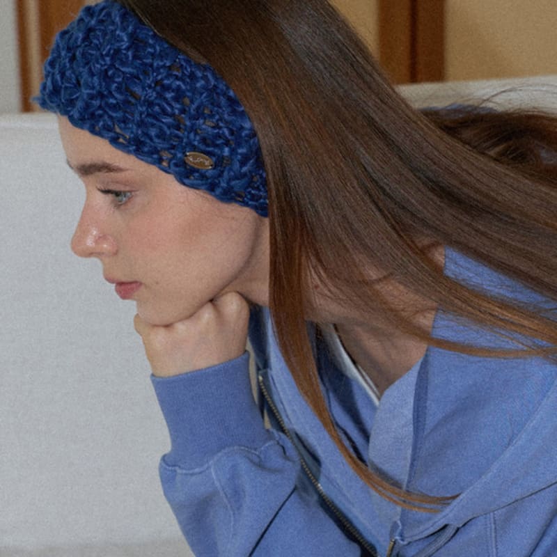 

Slowslowly Рукав Ручная Вязка Крючком Большая Шерстяная Повязка на Голову _ Темно-синий Navy