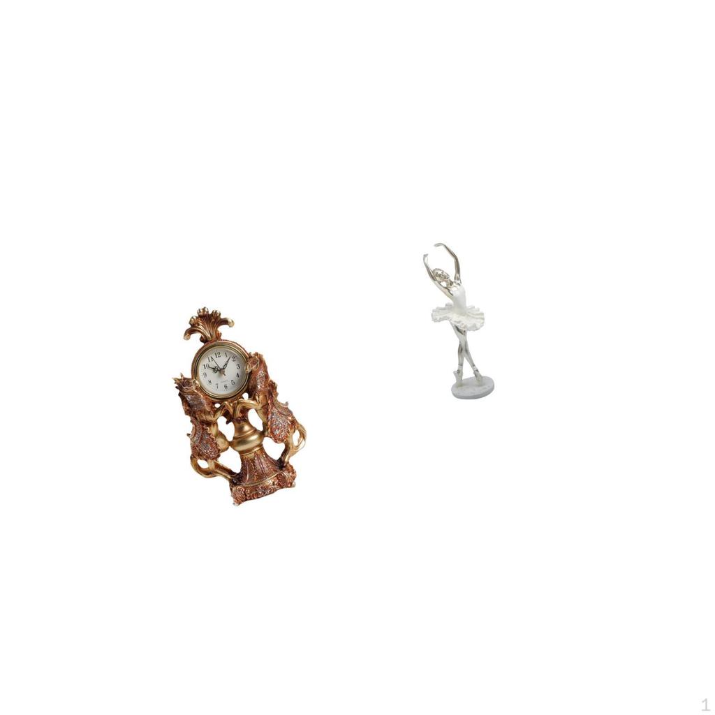 Graceful Equine Timekeeper And Dancing Ballerina Art Sculpture for Living Room Bedroom Office Desk