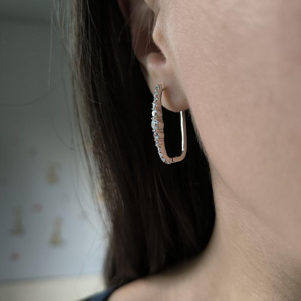 Серебряные серьги с фианитами (2192633)