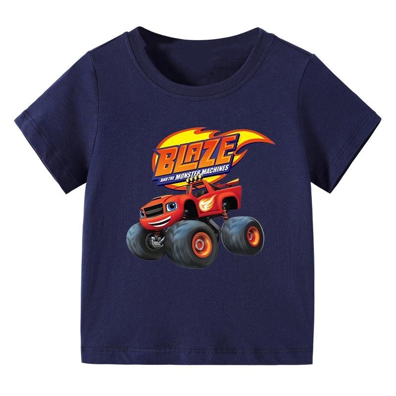 T-shirt Grafica Stampata Cartone Animato Blaze E Le Macchine Mostro Moda Estiva Fresca Manica Corta Top Casual Bambini Vestiti Bambina