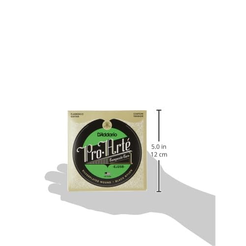 Corzi D'Addario EJ25B Flamenco Chitară Clasică, Nailon Negru