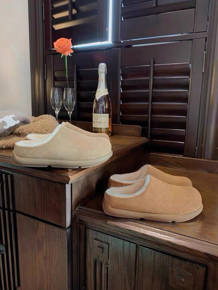 Mao Mao semi-drag Birken single shoes for women in autumn and winter 2025 Thickened warm and heightened Muller flat-bottomed bag head slippers for 