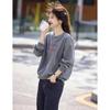 Women's Autumn Letter Print Loose Round Neck Sweatshirt