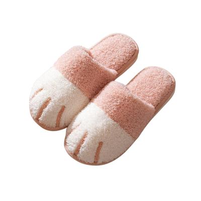 Sunny Glow Cat Claw Room Terry Stylish Cat Slippers Slippers, Indoor, Unisex, Shoes, Cloth, Washable, Quiet, Non-Slip, Fluffy, (Pink)