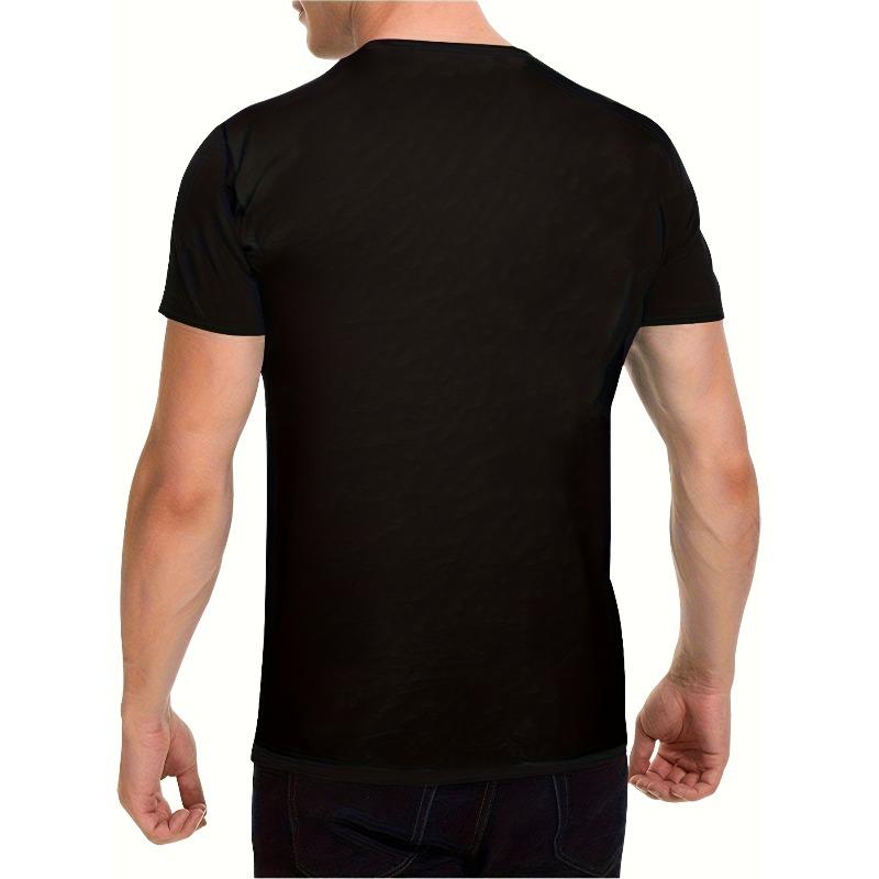 European sizes Fashion Men's T-shirt, Football TeamGraphic Printed Black T- shirt, Crew Neck Short Sleeve, Casual Simple Summer Tee