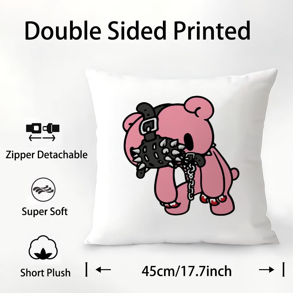 Cartoon G-Gloomy Bear Pillow Case Plush Fabric Soft Double Sided Print Sofa Cushion Cover Throw Pillow Covers