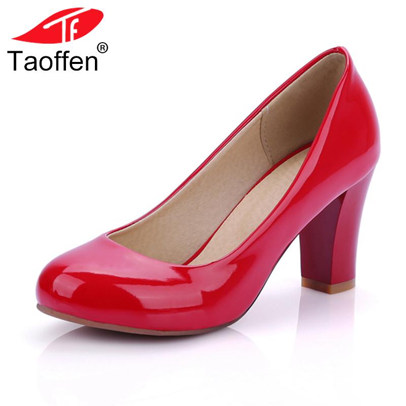 Buy Big Size 3147 Patent Leather Shoes Women Round Toe High Heel Pumps
