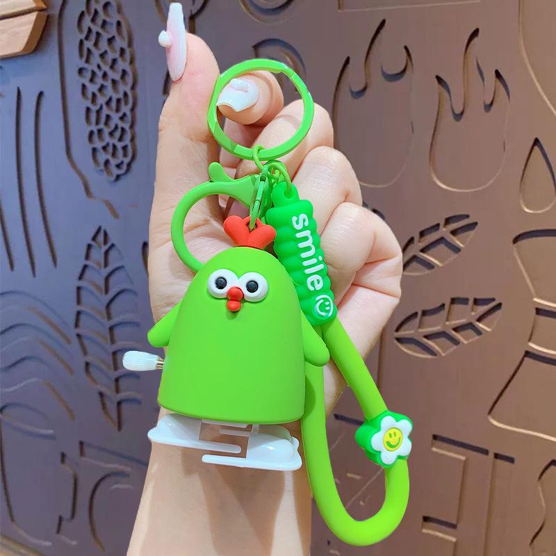 

Cartoon Creative Clockwork Chicken Machine Toy Cartoon Keychain Student Bag Pendant Personalized Fashion Key Pendant Opp bag packaging