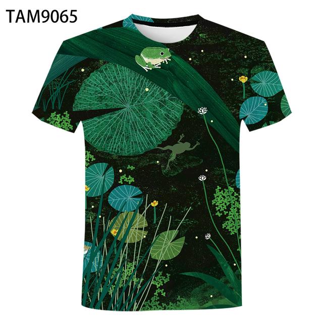 Evropská a americká nová personalizovaná řada Funny Frog 3D tisk Léto Pánské Dámské Tričko nadměrné velikosti Street Styl