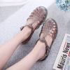 Baotou sandals women's transparent solid color hole shoes spring and summer new casual outer wear hollow breathable flat sandals