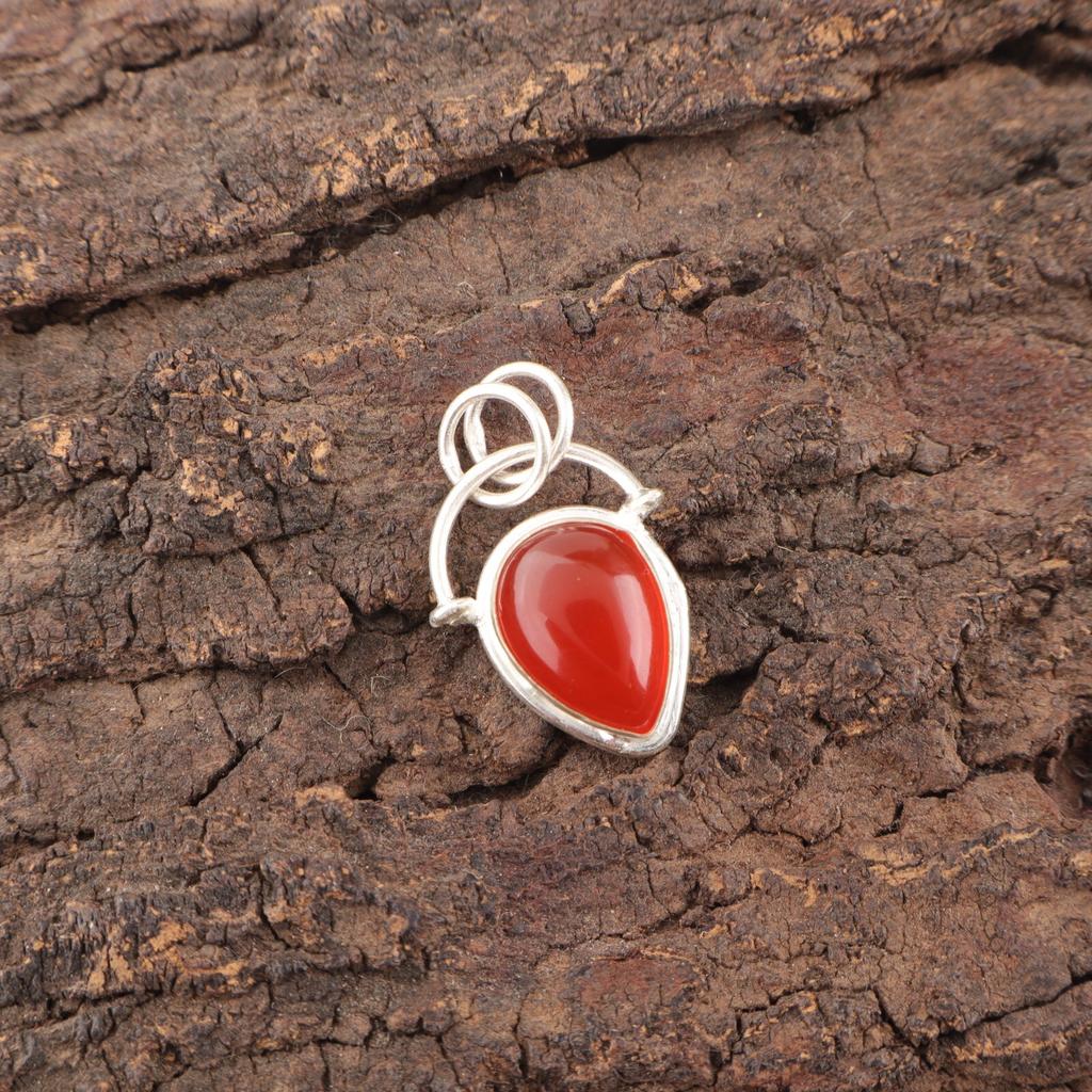 Carnelian Stone 925 Silver Sisters Day Sacral Chakra Engagement Pendant Jewelry PP-56-22