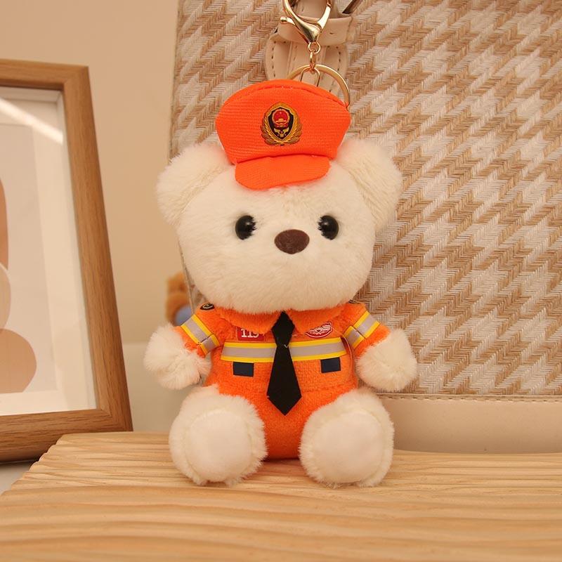 Police bear doll cute firefighter officer reflective cycling suit plush toy gift traffic police bear doll