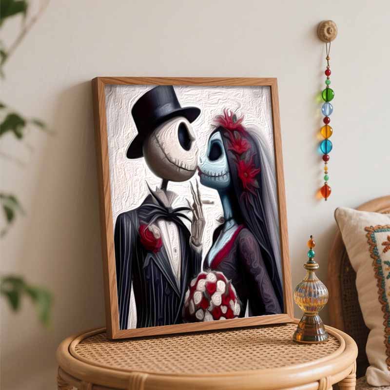 Disney Oil Paint Art Painting Kit Jack Skellington Sally Home Wall Decor