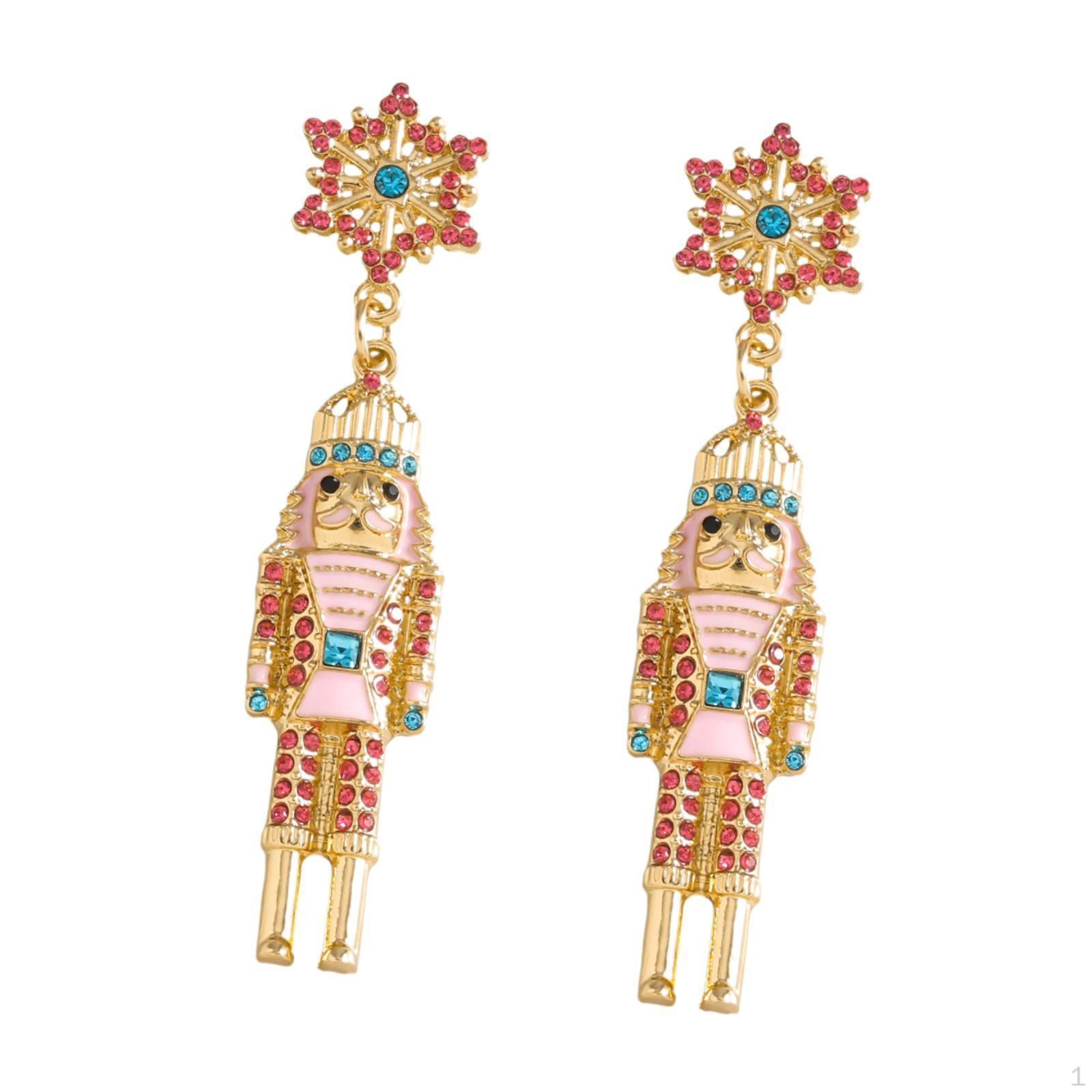 

Рождественские серьги для женщин Щелкунчик Пуссеты Милый Праздник розовый