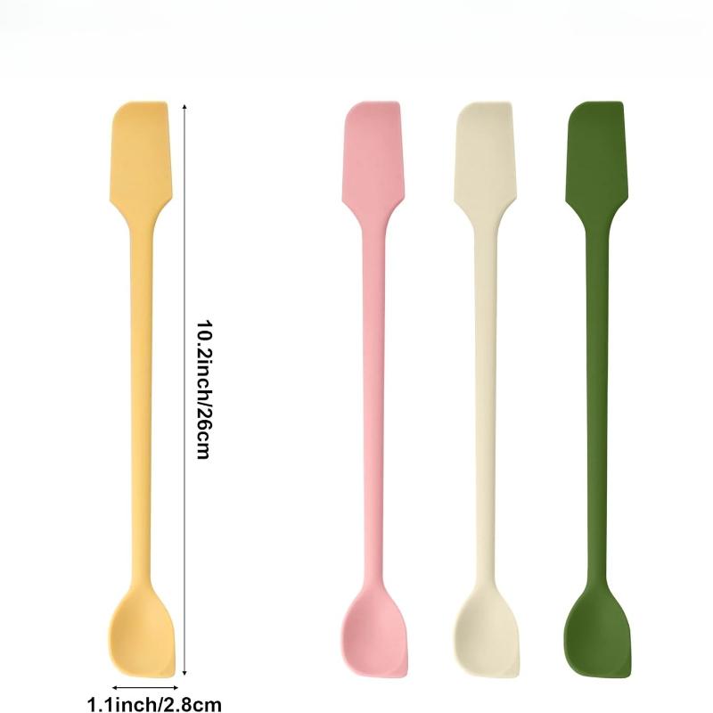 Mini Silicone Spatulas, Multifunctional Small Scrapers for Kitchen, Cosmetics & Jars, Reusable Stirrer for Jam, Lotion, Narrow & Thin Bottles,Colorful