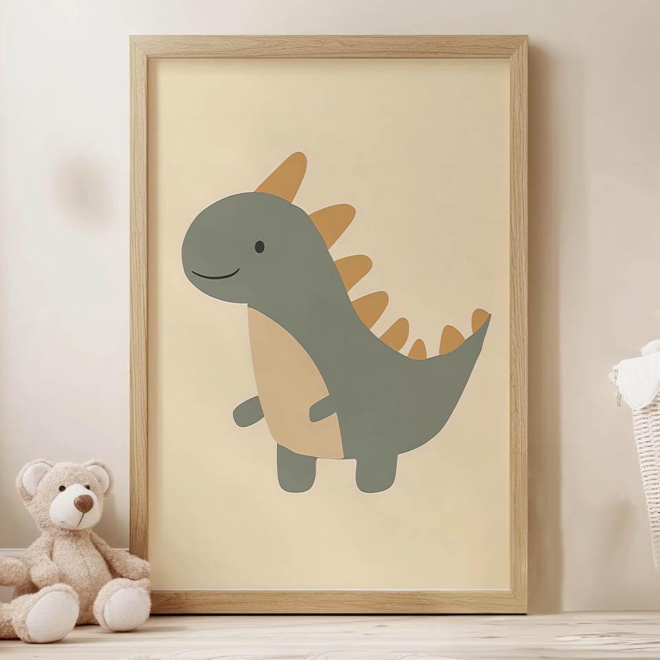 Plakat Dinozaur W Uśmiechu Plakat Dinozaur W Uśmiechu, 30X40 Cm, Bez Ramy, Płótno Premium Na Blejtramie