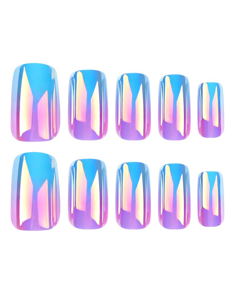 24pcs/Box Detachable Ballerina False Nails Wearable Fake Nails Full Cover Laser Nail Tips Manicure Tool Press On Nails