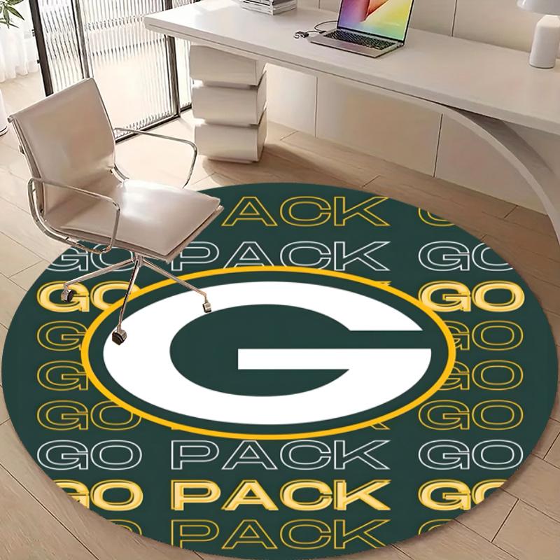 Personalized Green Bay Packers Round Chair Office Rug - Perfect for Mat, Office Chair & More - Ideal Gift for Birthdays and Holidays