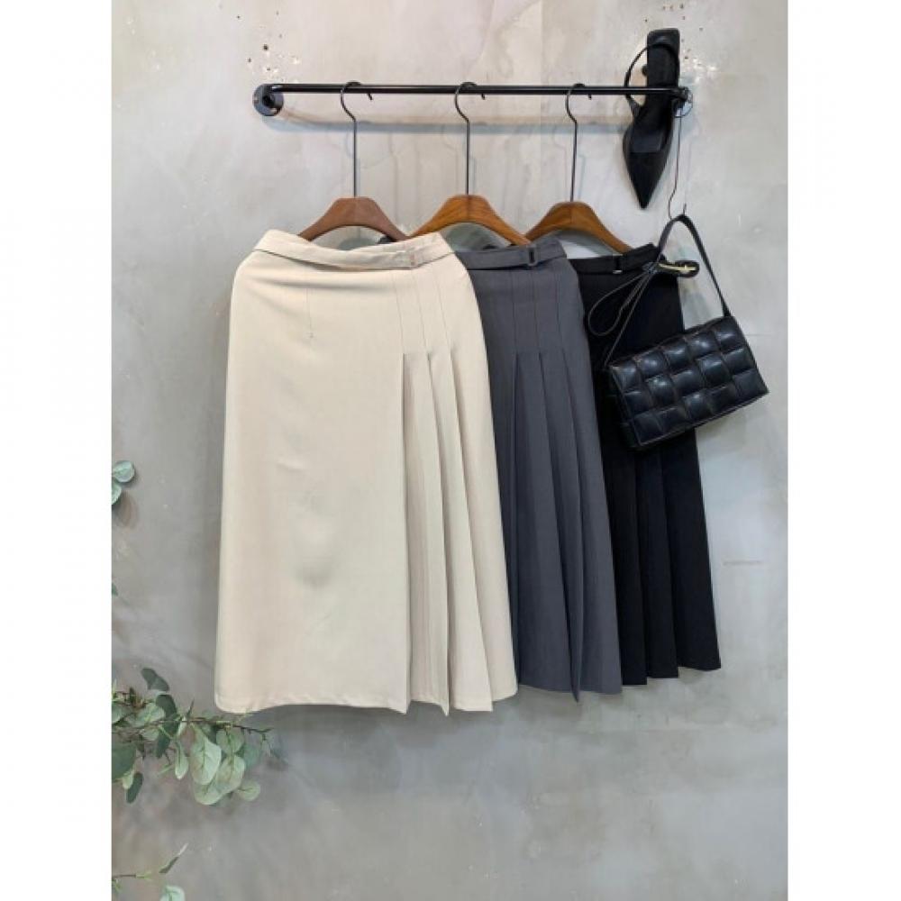 C S In The Room Women pleatS Long Skirt 3Color