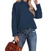 Fashionable Women's High-neck Knitted Sweater With Long Sleeves And Rolled Hem