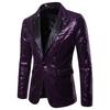 Charm Men's Casual One Button  Fit Suit  Coat Jacket Sequin Party Top