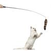 SCSYV Cat Artificial Tail Playing Sticks Toy Pet Retractable Wand Funny Rod Interactive Toy