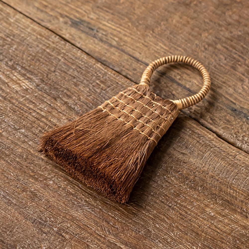 Natural Asian Whisk Broom Palm Small Tea Cleaning Brush Handheld Oil-free Scrub Brush Desktop