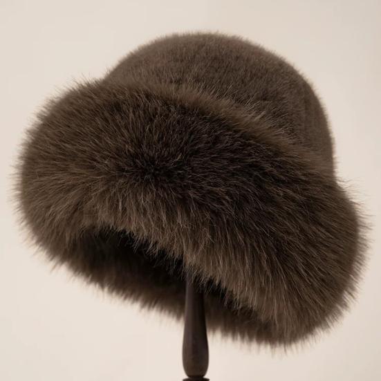 Women Hat Solid Color Soft Imitation Mink Fur Hat Ear Protection Thickened Warm Autumn Winter Fluffy Hat