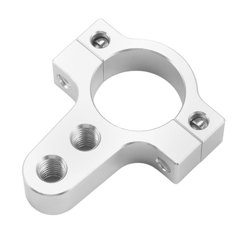 Durable-27Mm Aluminum Steering Damper Fork Frame Mounting Clamp Bracket Foot Fixer For Motorcycle Bike Modification Silver