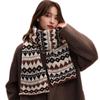 Jacquard Women Scarf Thickened Woolen Neckerchiefs Casual Winter Knitted Scarves  Gifts
