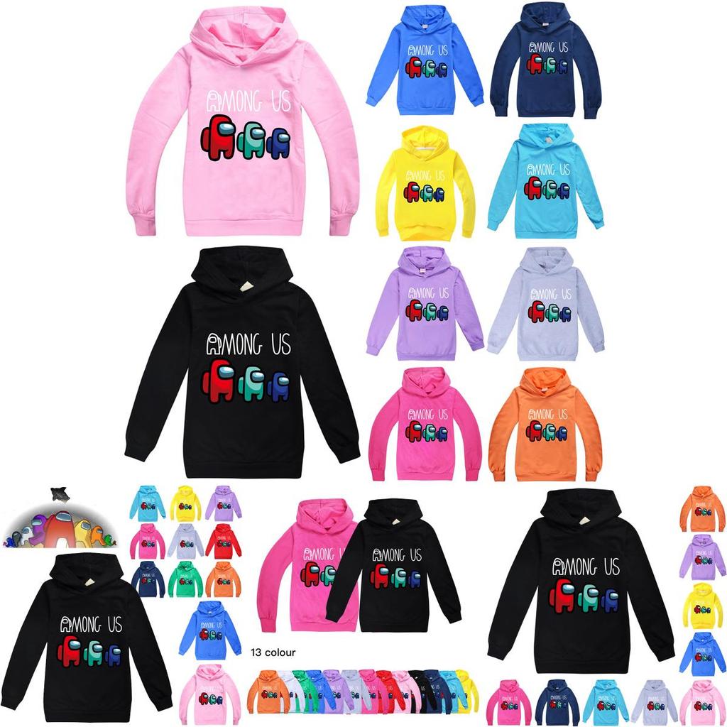 Among Us Game Kids Hoodies Boys Girls Impostor Hooded Sweatshirt Tops Jumpers