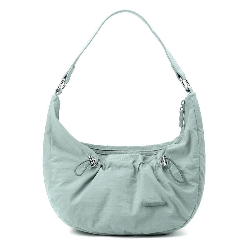 Retro literary and artistic lazy wind lady pleated drawstring casual shoulder bag dumpling bag