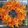 Harvest Wreath With Pumpkins Berries Vine Circle Halloween Thanksgiving Door Decor