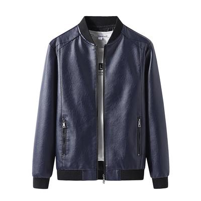 Tailored Leather Lightweight PU Leather Biker Plus Size Men's Jacket, Outerwear, Jacket, Blouson, Outerwear, Jacket, Business, Casual,
