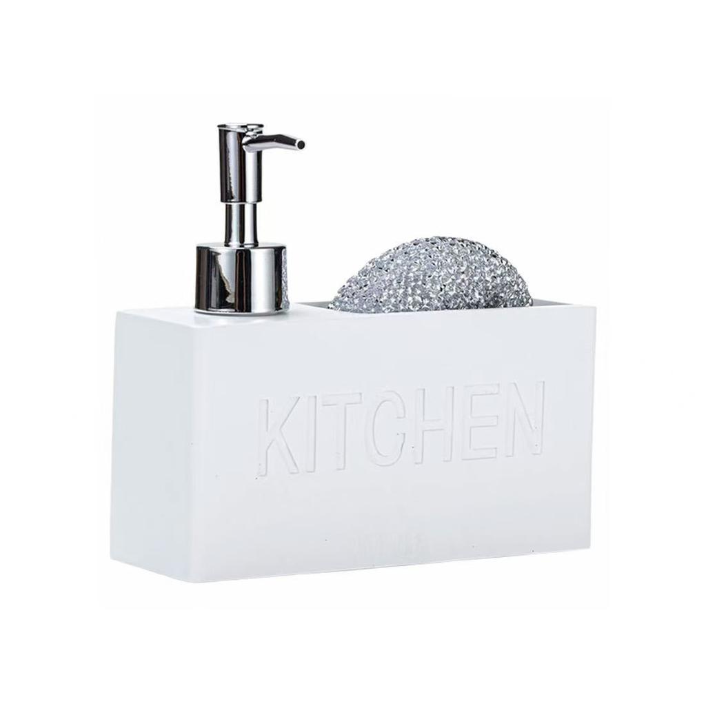 Multifunctional Soap Dispenser, Countertop Lotion Bottle with Sponge Holder, Bathroom Liquid Soap Dispenser, Practical Sink Refi
