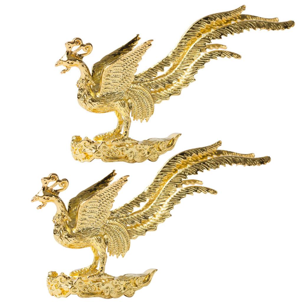 Quikaboo Phoenix Mikoshi Phoenix Incense Good Luck Celebration Decoration for Protection from Golden Good Luck Set of 2 Figurine, Figurine, Holder,