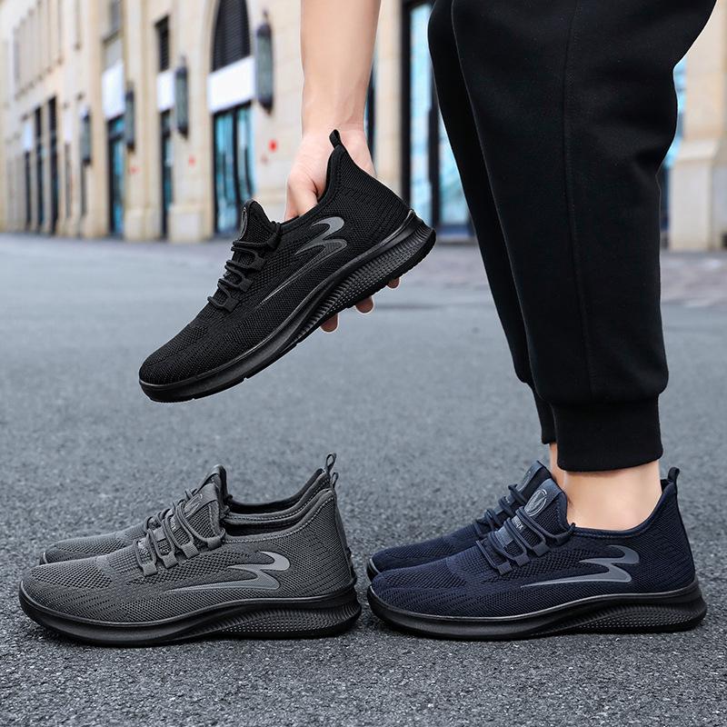 Men's shoes new polyurethane sneakers summer mesh breathable running shoes lightweight lace-up shoes men's 2025