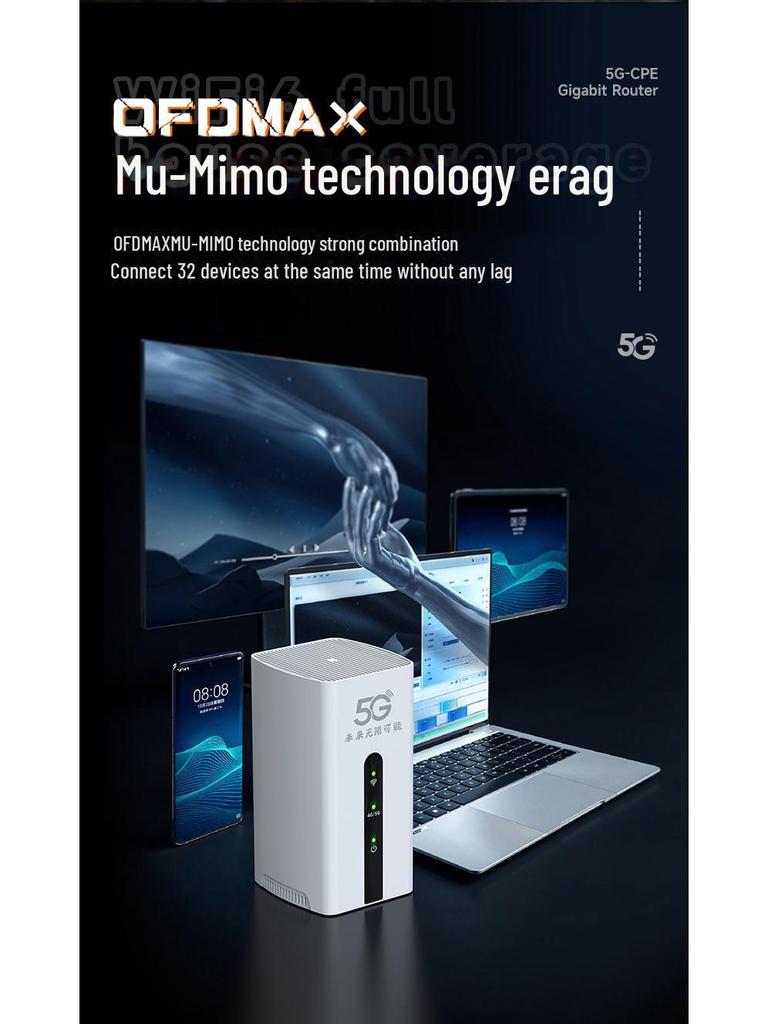 5G Gigabit Wireless Home & Enterprise Router with Dual Netcom and Indoor Mobile WiFi 5GCPE