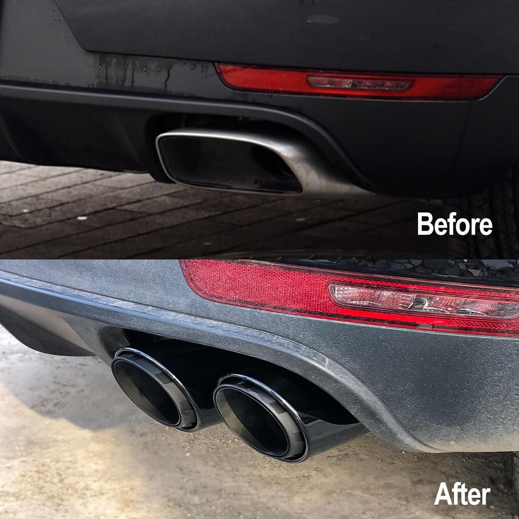 Fits 2014-2018 Porsche Macan Base 2.0 Black Triple-Layer Exhaust Muffler Tailpipe.