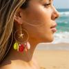 Colorful Ocean Charm Hoop Earrings for Women Tropical Starfish Dangle Dopamine Statement Beach Party Vacation Jewelry