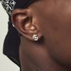 New Gothic Copper Zircon Dollar Symbol Stud Earring for Men Women Hip Hop Gold Color Plated Earrings Design Jewelry Gifts