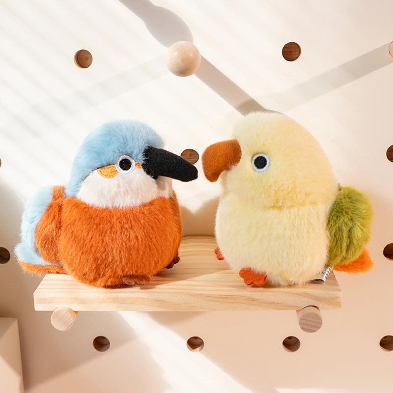 11cm Interesting Simulation Bird With Pointed Beak Sparrow Plush Toy Soft Animal Home Decoration Children'S Girl Birthday Gift