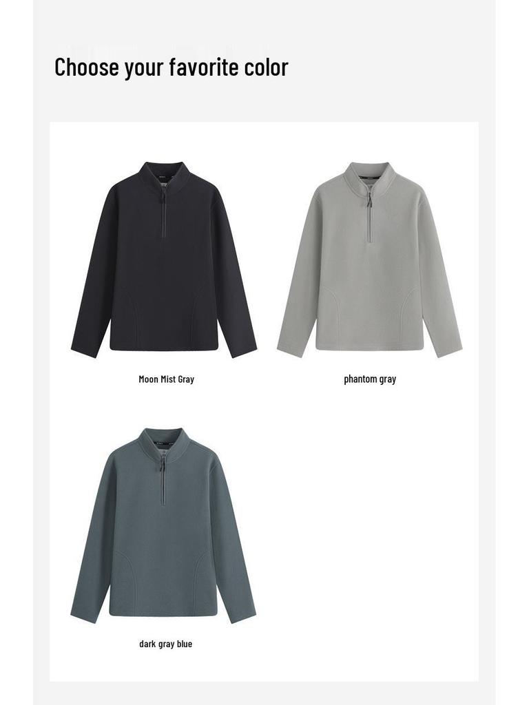 2025 Men's Stand-Collar Casual Orlon Sweatshirt Jacket: Trendy, Loose, Warm for Autumn/Winter