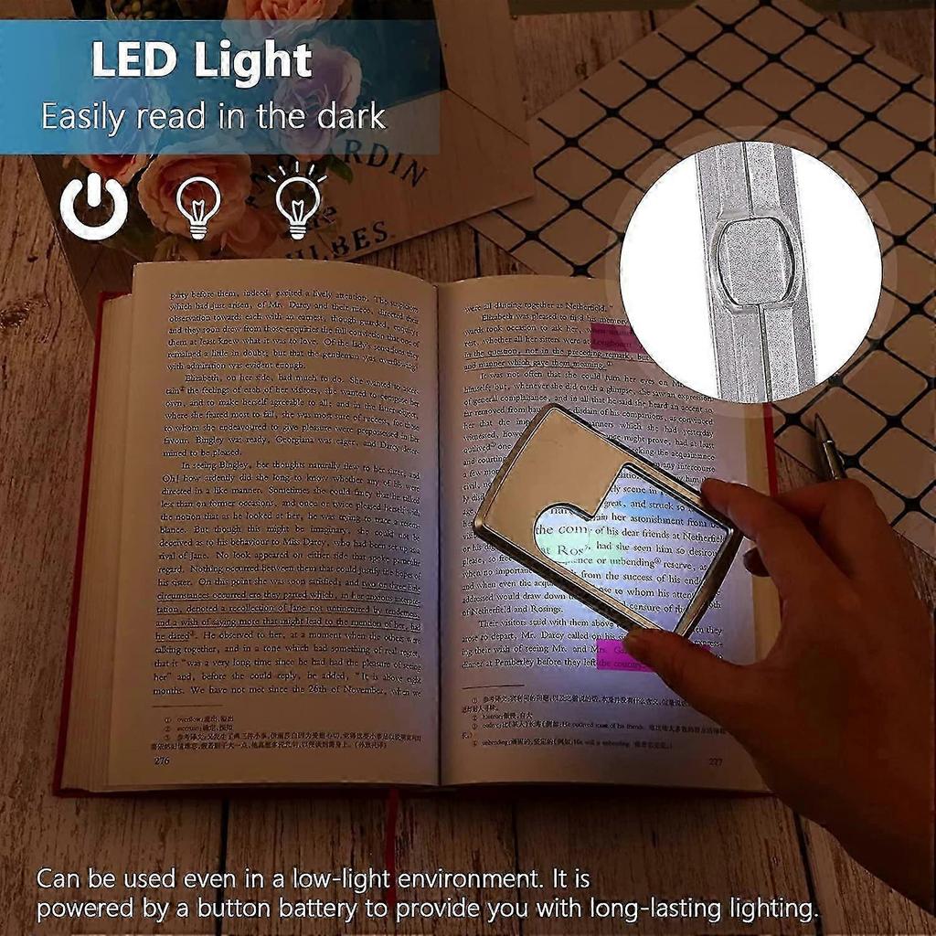 Handheld Magnifying Glass with Light 2 Pieces of 3X and 6X Credit Card Magnifiers with Light