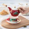 Christmas Ceramic Teapot Cup Teaware Set Home Floral Tea Pot Nordic Style Coffee Cup with Lid Cartoon Cute Ceramic Mug Tea Cup