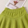 Girls' Spring/Summer New Fashion European And American Style Solid Color Off-Shoulder Tank Top With Double-Layer Skirt Set
