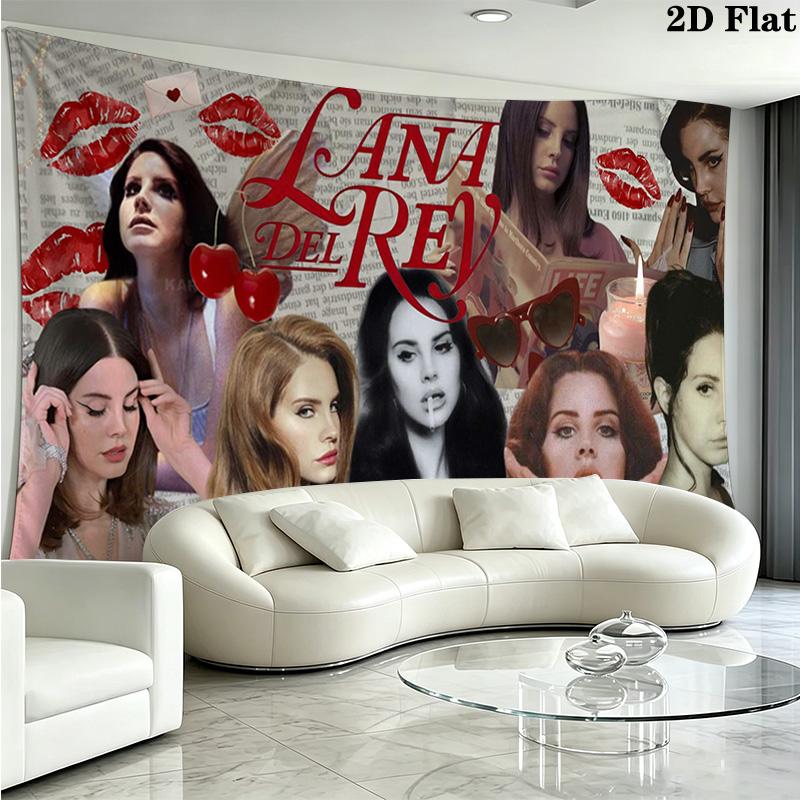 Lana Del Rey Poster Wandteppich Ästhetisches Wandbehang Gedruckter Stoffdecke Dekorative Wandteppiche für Schlafzimmer Wohnzimmer Heimdekoration